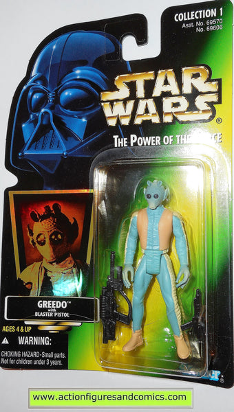 star wars action figures GREEDO .01 green hologram power of the