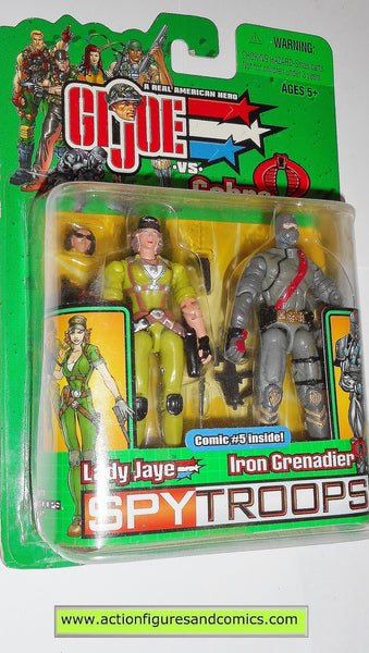 gi joe LADY JAYE vs IRON GRENADIER spy troops action figures