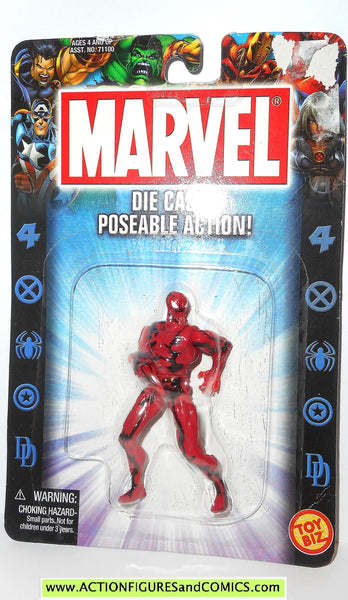 Marvel die cast CARNAGE Spider-man poseable action figure 2002 