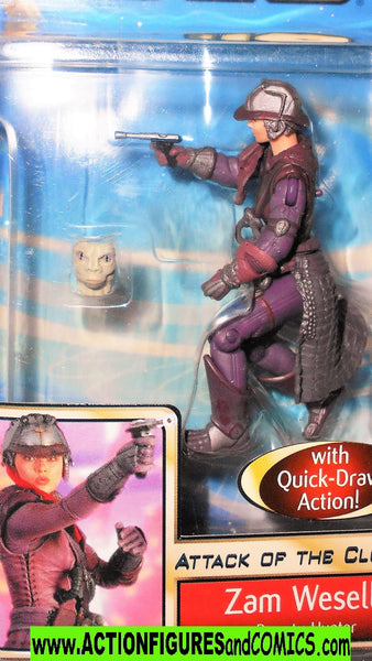 star wars action figures ZAM WESELL 2002 quick draw bounty hunter