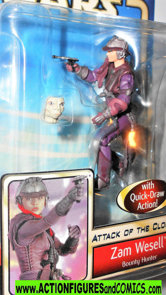 star wars action figures ZAM WESELL 2002 quick draw bounty hunter