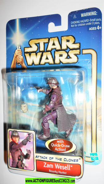 star wars action figures ZAM WESELL 2002 quick draw bounty hunter