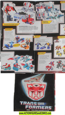 Transformers 1988 PRODUCT Catalogue g1 insert pamphlet