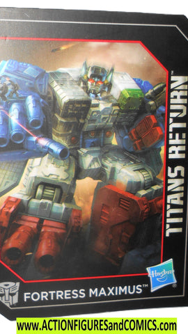 Transformers FORTRESS MAXIMUS Titans Return Trading Card