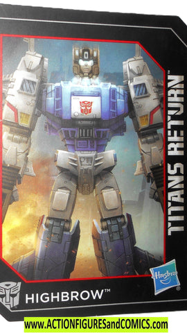 Transformers HIGHBROW Titans Return Trading Card