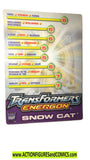 Transformers SNOW CAT 2004 Energon trading card