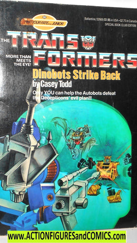 Transformers DINOBOTS strike back 1985 book CHOOSE your fate vintage