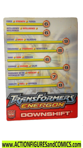 Transformers DOWNSHIFT Wheeljack Energon 2003 Trading card ...