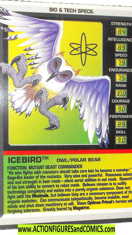 Transformers beast wars MUTANT ICEBERG File Card 1999