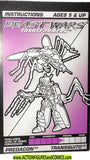 Transformers beast wars TRANSQUITO 1996 Instr file card