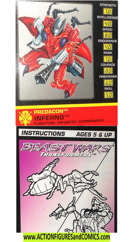 Transformers beast wars INFERNO 1996 Instr file card ant