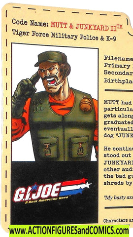 Gi joe Tiger Force MUTT 2004 FILE CARD fc sdcc joecon