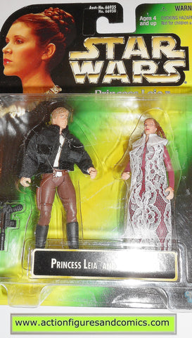 star wars action figures PRINCESS LEIA HAN SOLO BESPIN .00 GRAY card power of the force moc