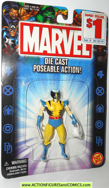 Marvel die cast WOLVERINE yellow poseable action figure 2002 toybiz x ...