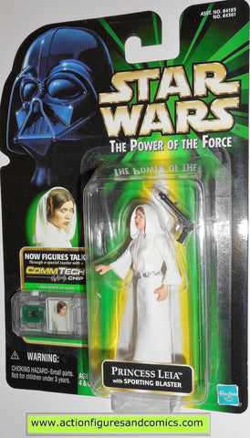 star wars action figures PRINCESS LEIA sporting blaster COMMTECH power of the force moc