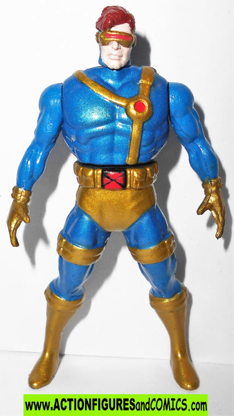 Marvel die cast CYCLOPS gold poseable metals x-men 1995 toybiz univers ...