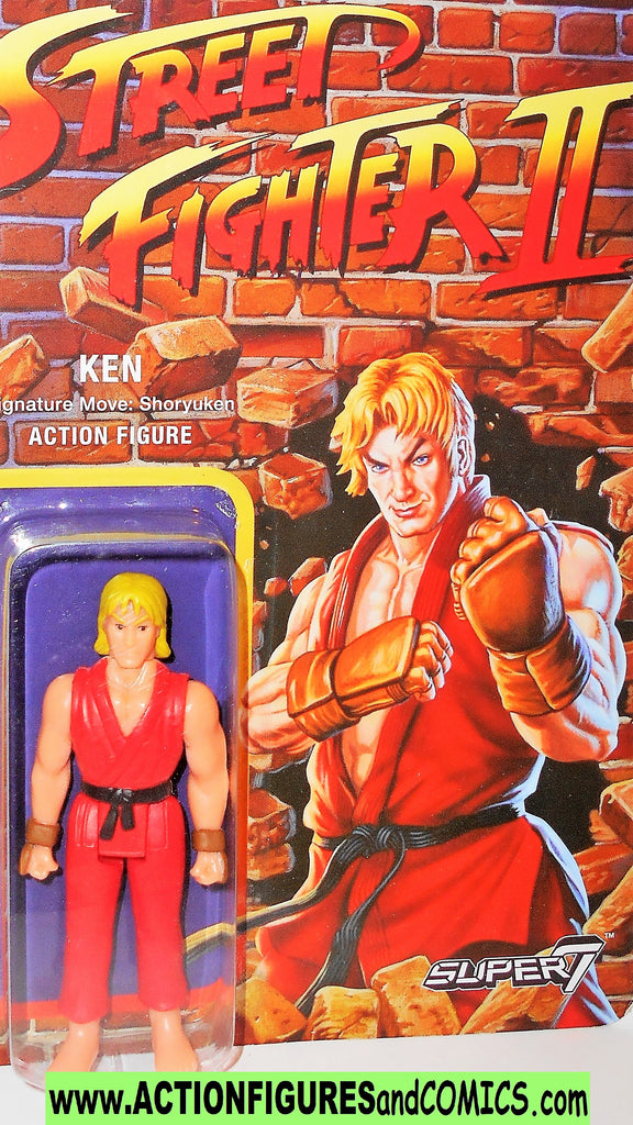 Street Fighter II KEN reaction figures super 7 funko action toys 2 moc ...