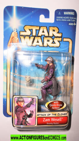 star wars action figures ZAM WESELL 2002 quick draw bounty hunter